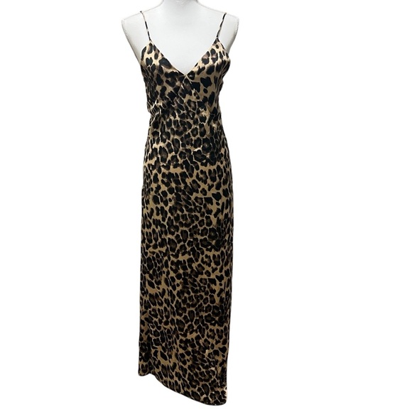 Forever 21 Super Sexy Leopard Maxi Slip‎ Strappy Date Night Dress Size Small - Picture 15 of 15